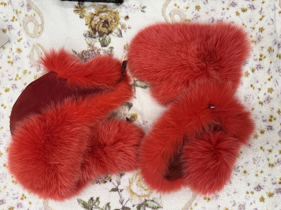 Шапка ушанка и варежки писец