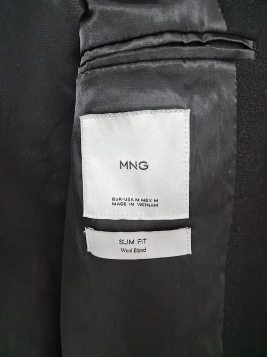 Palton Mango Man negru din Lana