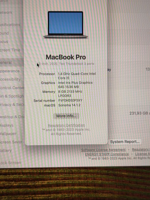 Macbook Pro 2020 A2289