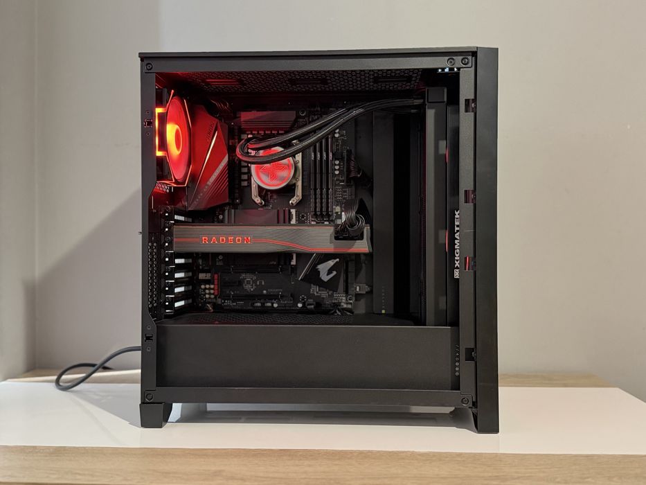 Геймърски компютър Ryzen 5 5600x, RX5700XT, 32GB, водно охлаждане