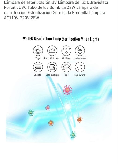 Bec LED Dezinfectant UV/UVC  28W, 95 LED-uri, E27 – Ca Nou