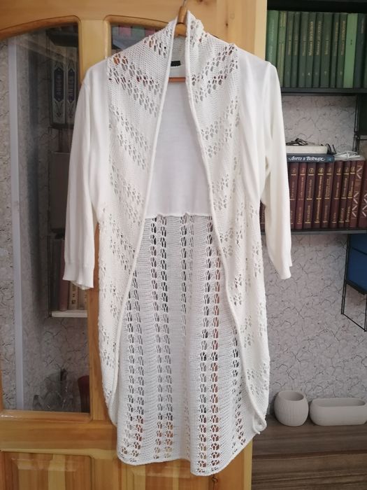 Блузка, двойка-топ и блузка на замочке, кардиган