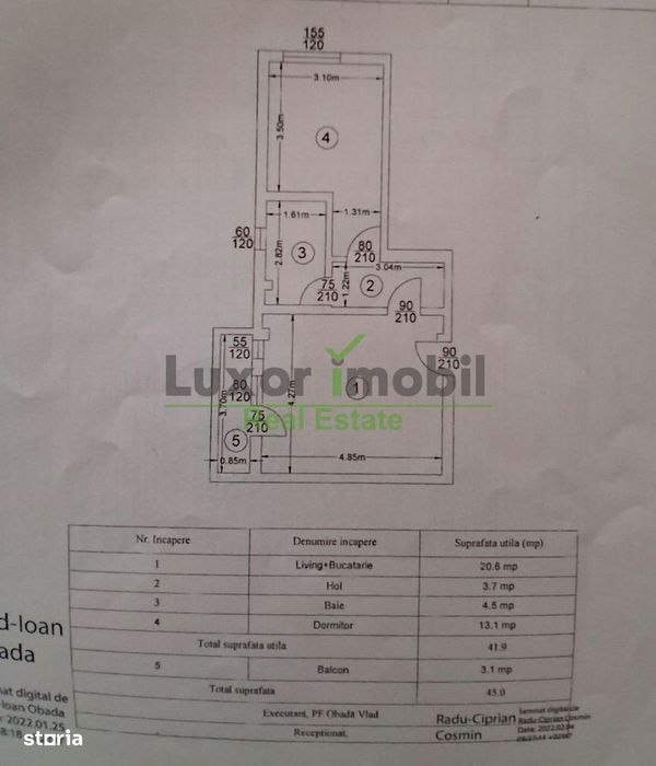 Apartament 2 camere 45 mp Vișan Iași, bloc 2021 + parcare intabulată