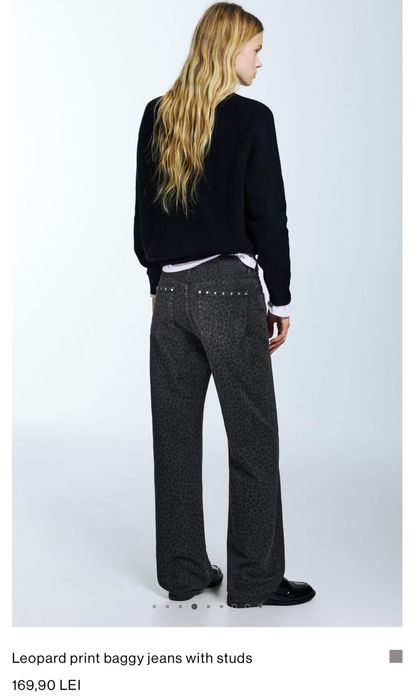 Blugi leopard cu tinte femei baggy