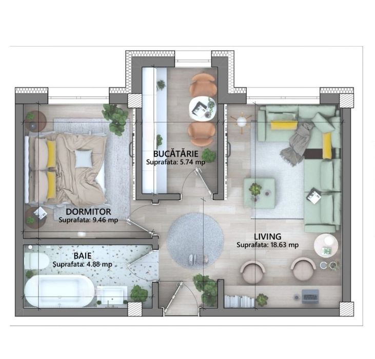 Apartament Cu 2 Camere
