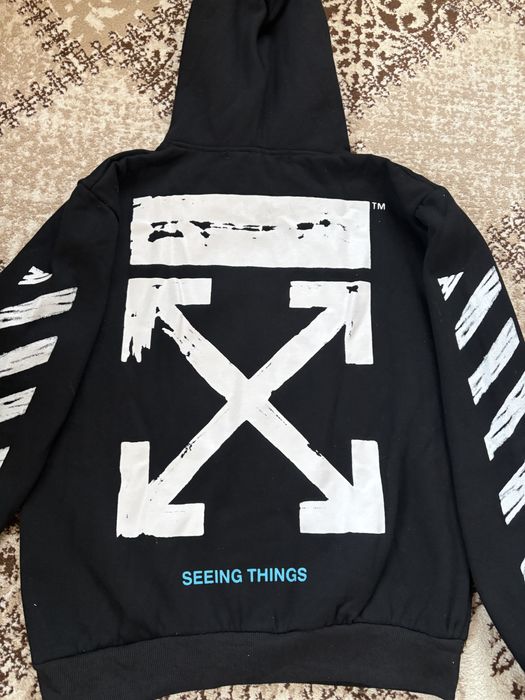 Off-White Hoodie Black White Stripes – L – Nou cu etichetă