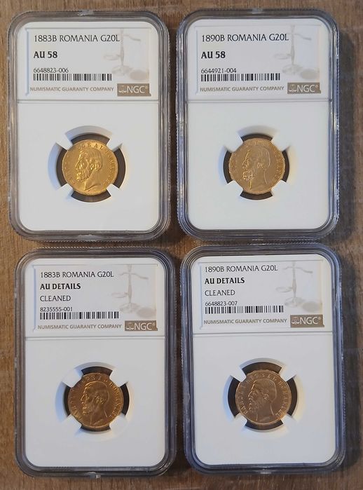 Moneda AUR 20 lei 1883 si 20 lei 1890 Carol I, AUTENTIFICATE