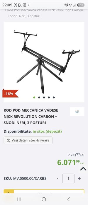 Rod pod Meccanica Vadese Nick 95 Revolution Carbon 3/4 posturi