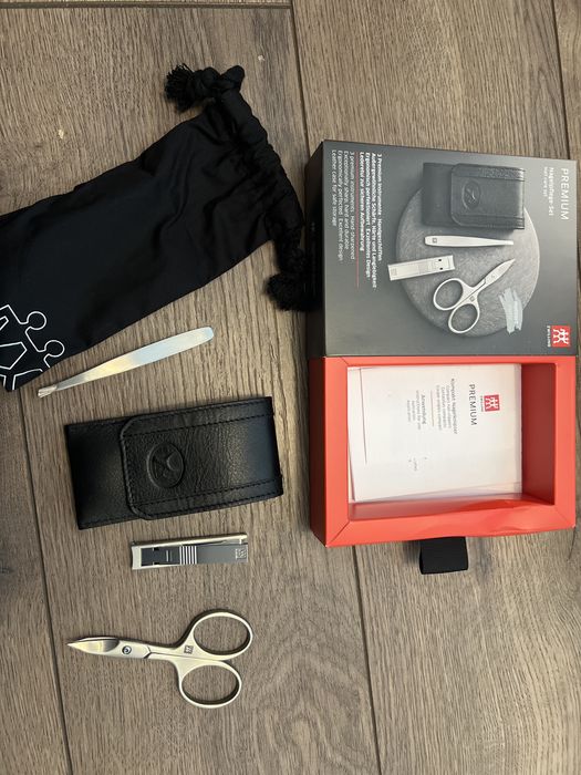 Zwilling Set Accesorii 3,4,5 piese manichiură Twinox etui piele neagra