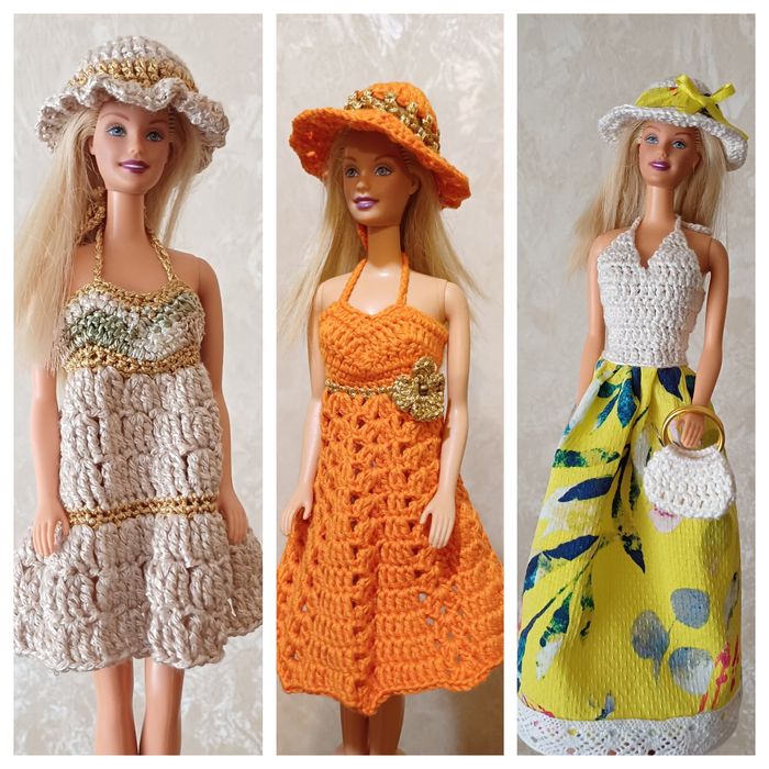 Плетени дрехи за кукла Барби 1966