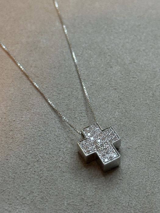 Колие бяло злато и диаманти