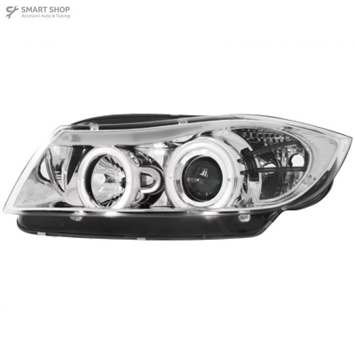 Faruri BMW Seria 3 E90 E91 (03.2005-08.2008) Angel Eyes Crom