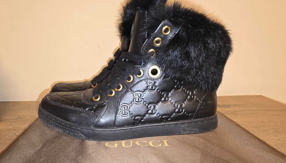 Gucci оригинални дамски сникърси от естествена кожа