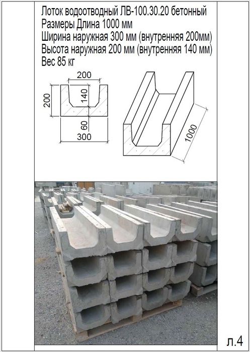 Лоток водоотведения