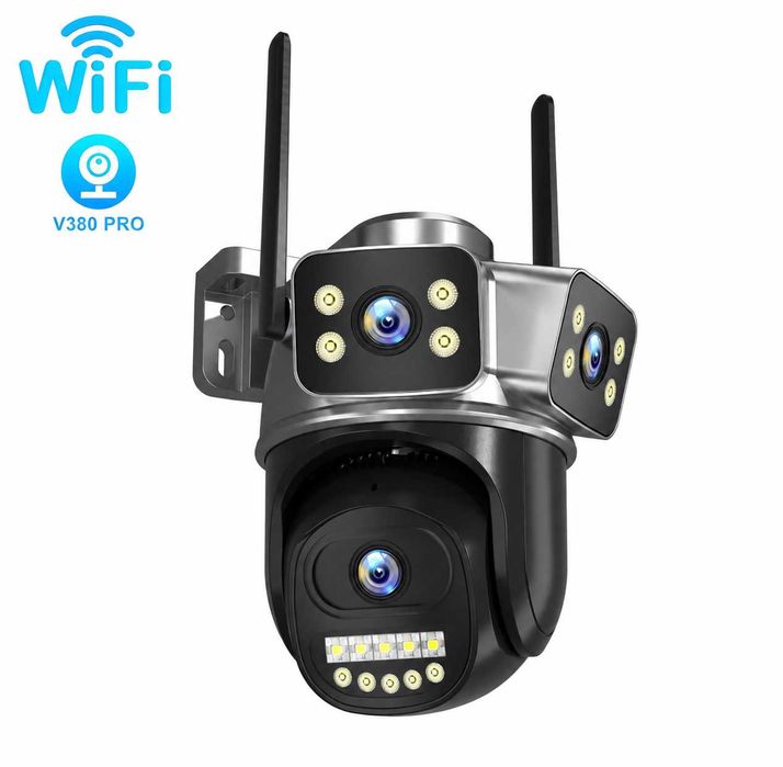 Camera de Supraveghere Tripla Wi-Fi 6MP PTZ cu AI & IR
