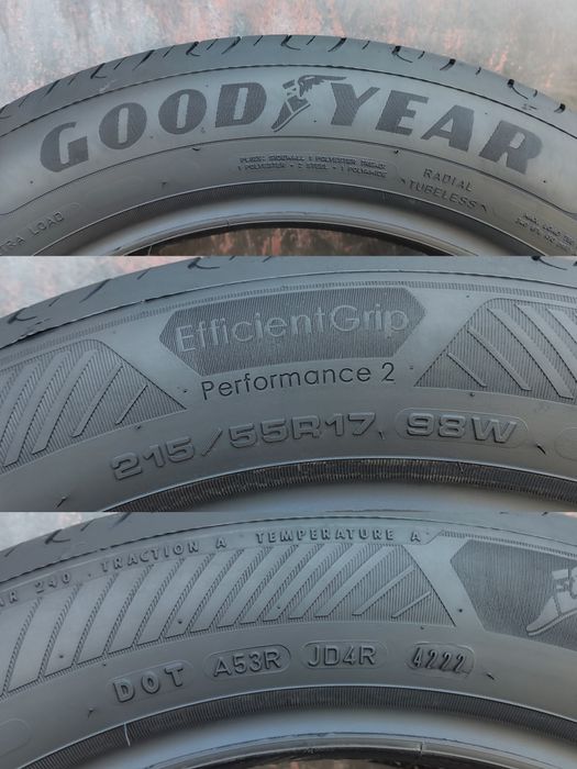 1брой лятна гума 215/55/17 GoodYear Efficient Grip Performance 2
dot4222