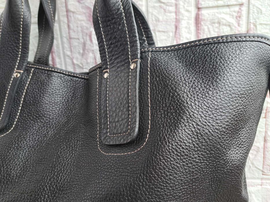 дамска чанта,TT.BAGATT голяма черна торба-естествена кожа