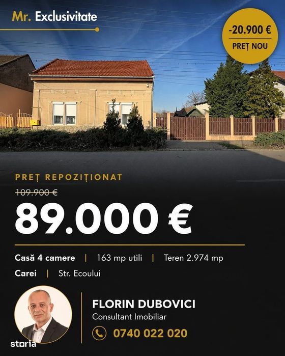 Casă 4 camere cu Teren 2.974 mp | Rezidență sau afacere | Carei