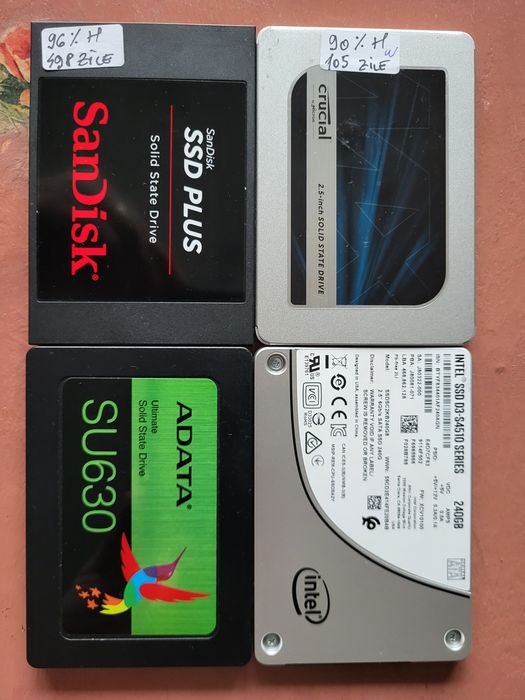 SSD 2.5 inci de 128 GB si de 240/250 Gb, sănătate minim 90%