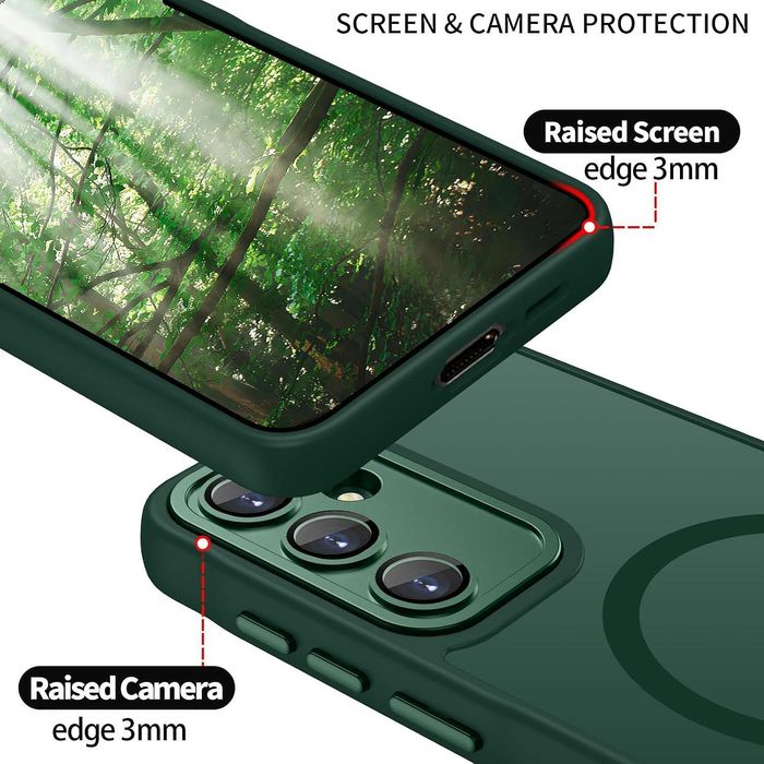 Матов magsafe кейс за samsung galaxy a56 - зелен