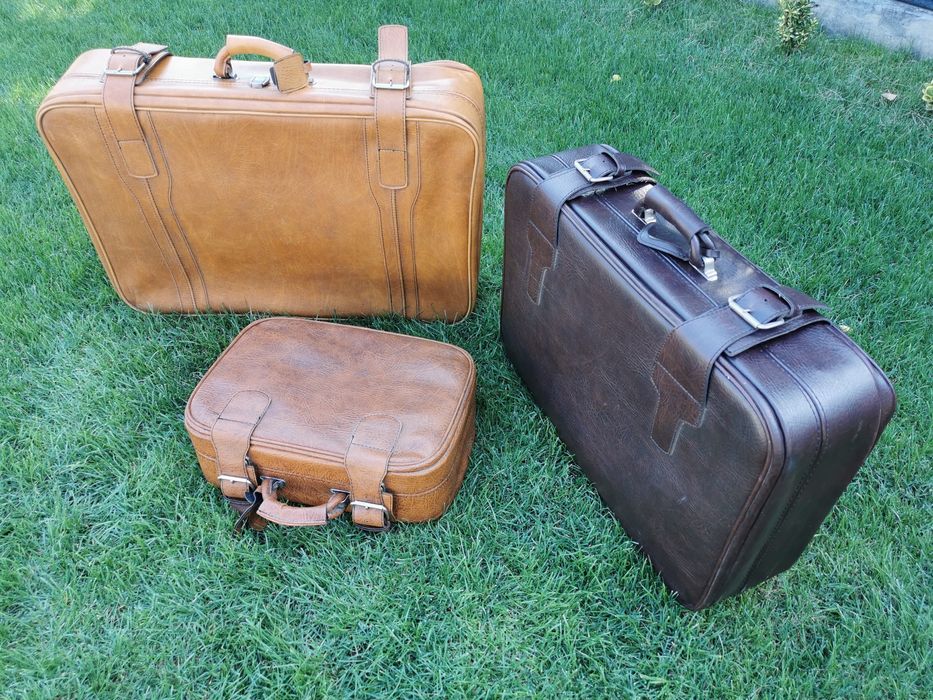 Set de geamantane,valize din piele