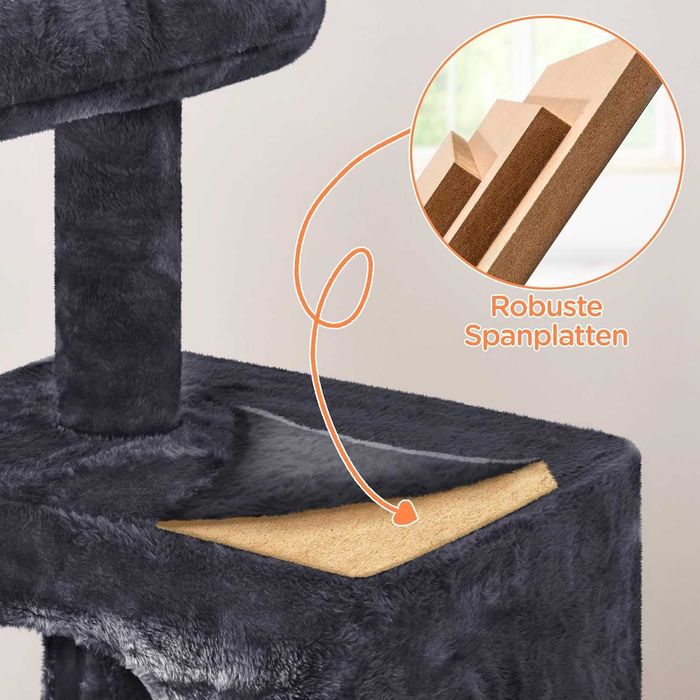 Ansamblu joaca pisici 91 cm cu 2 casute si sisal |S 592958 Dark Gray