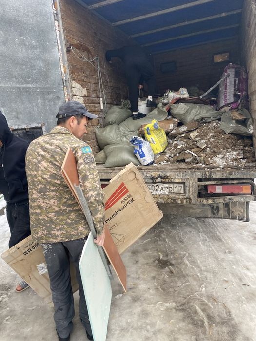 Вывоз мусор Шымкент 24/7 хлам строительный мебель услуги Газель недоро