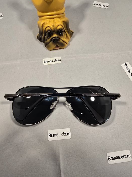 Promotie - Ochelari de soare Ray-Ban Aviator, lentile negre, rama argintie , pilot shaped