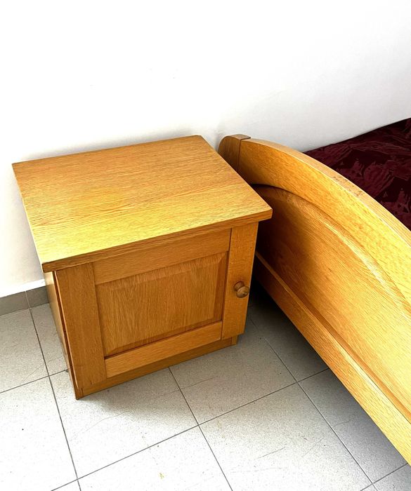 Единичен спален комплект, масив - легло, гардероб, нощно шкафче