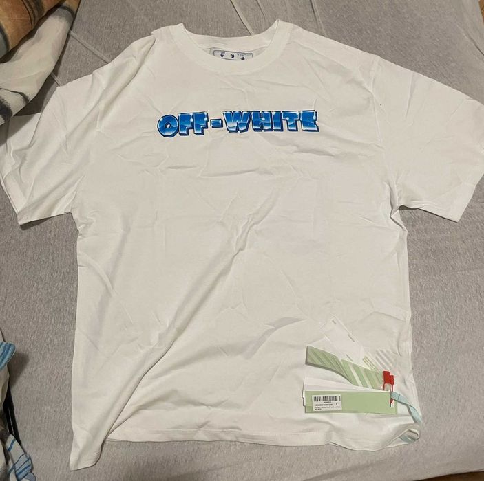 Tricou Off White, nou cu eticheta, marimea L dar potrivit pentru XL