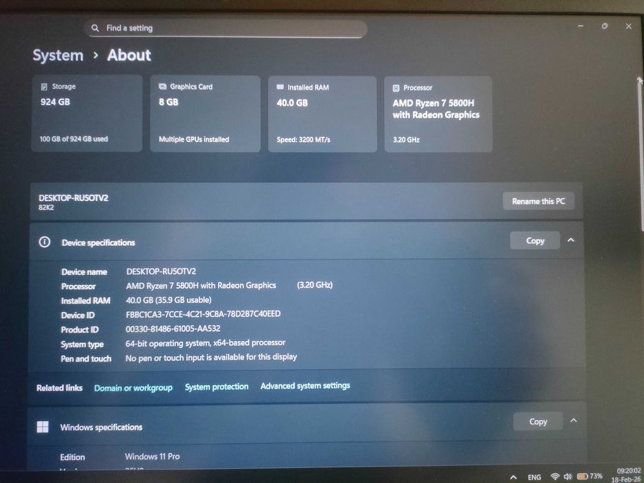 Lenovo IdeaPad Gaming 3 15ACH6 AMD Ryzen™ 7 5800H Laptop 15,6 Full HD