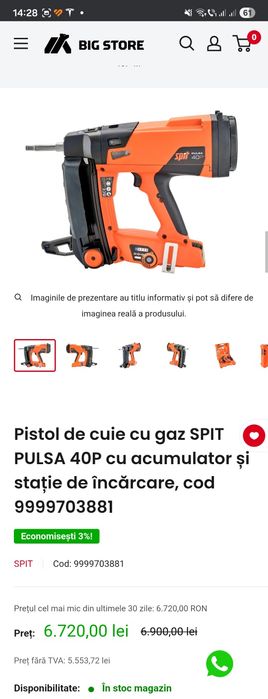 Pistol cuie beton Spit 40P pulsa