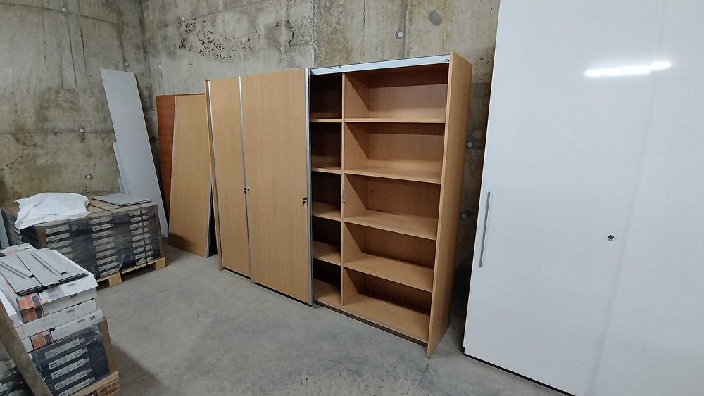 Трикрил гардероб с плъзгащи врати 240/46/200 см офис шкаф за документи