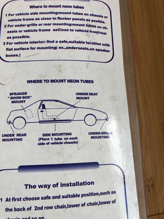 лампа неоновая 45 см, 12 вольт