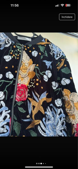 Geaca Mango brodata din catifea