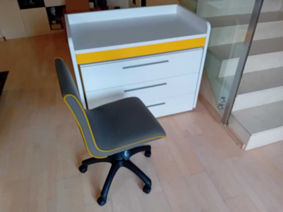 Ученическо бюро, скрин и стол, Almila Neo Yellow