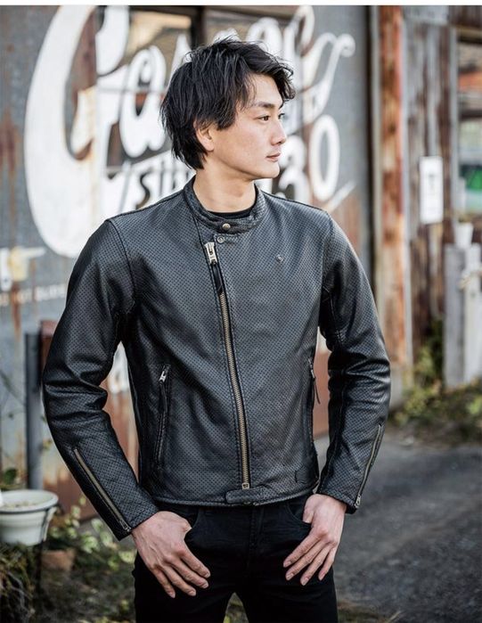 Geaca moto piele Kawasaki x Kadoya