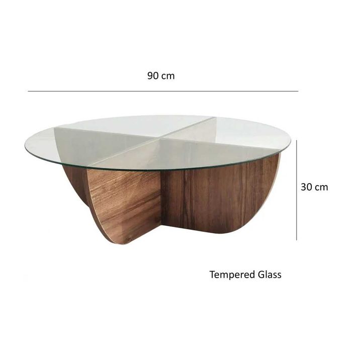 Masuta de cafea, Lily, Nuc, 90 x 30 x 90 cm