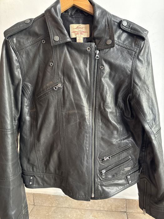 Geacă Biker Levi's Originală Damă – 100% Piele Naturală de Miel, Mărimea L