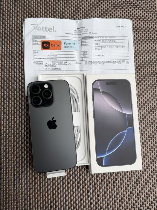 ЛИЗИНГ*64лв/м iPhone 16 pro*Black Titanium айфон 16 про черен