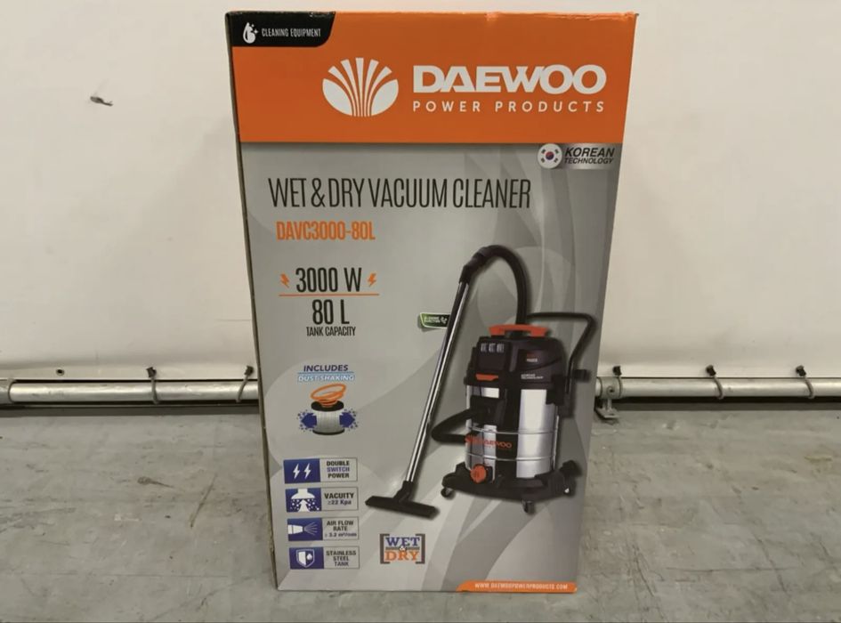 Професионална прахосмукачка Daewoo 3000W / 80 L - мокро и сухо