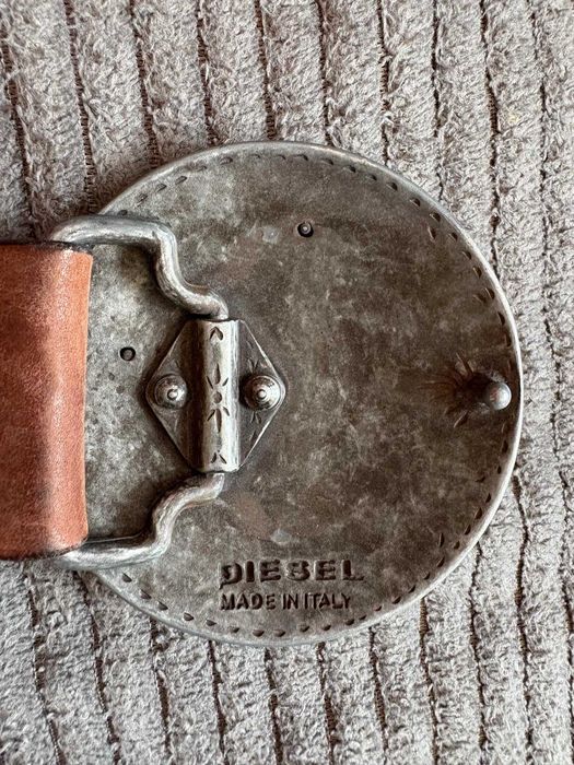 Чисто нов мъжки колан от естествена кожа Diesel с 3D катарама