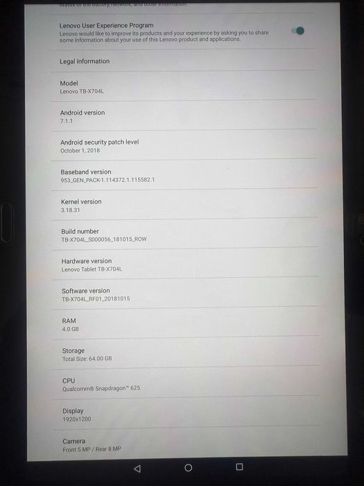 Таблет Lenovo Tab4 10 Plus (Lenovo TB-X704F/L)