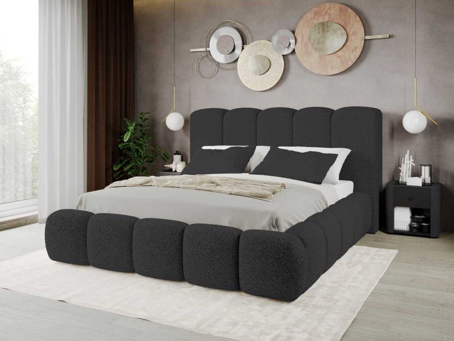 Pat Tapitat Noel Gri inchis - Rolf 7 cu somiera fixa