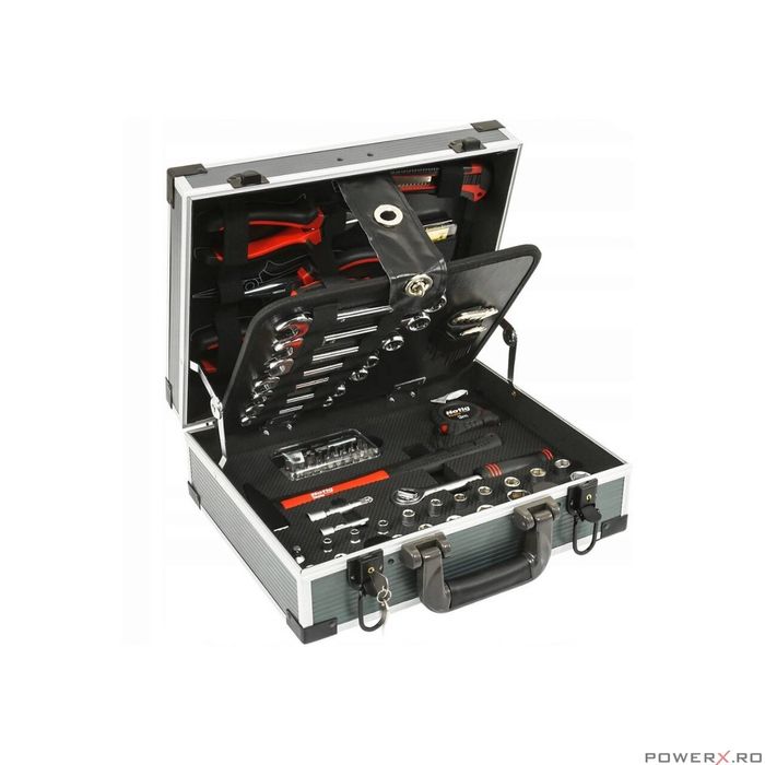 Trusa scule, chei, 90 piese, cutie aluminiu, Notig