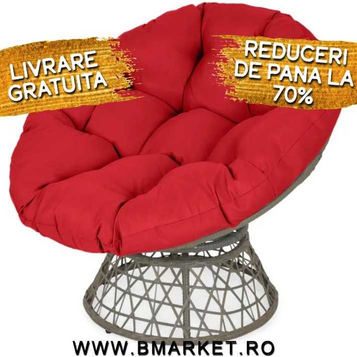 Fotoliu exterior rosu LIVRARE GRATUITA