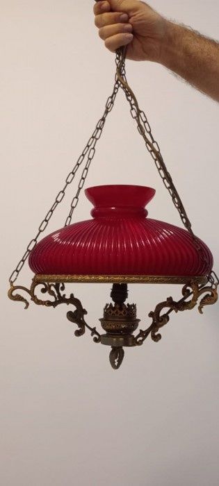 Elegant lampadar tip opalina din alama masiva ,piesa deosebita ,78 cm