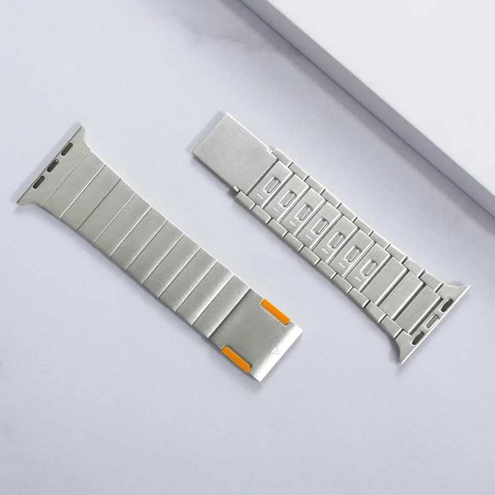 Curea metalica ceas Apple Watch Ultra / Ultra 2 49mm titanium orange