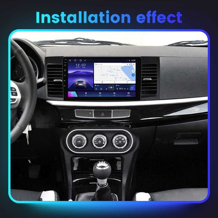 Navigatie Android 14 Mitsubishi Lancer 2007 1/8 Gb Waze CarPlay CAMERA