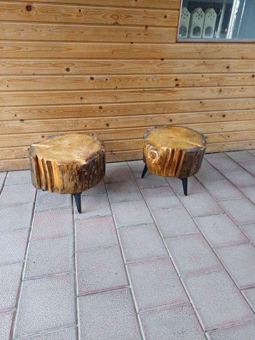 Noptiere , masa de cafea buștean larice și picioare metalice